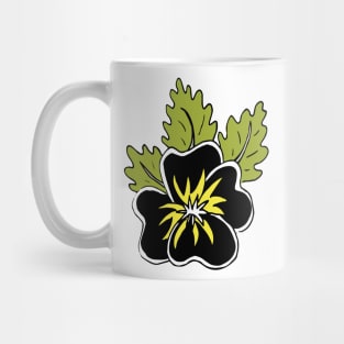 Single wild pansy cartoon flower illustration Mug